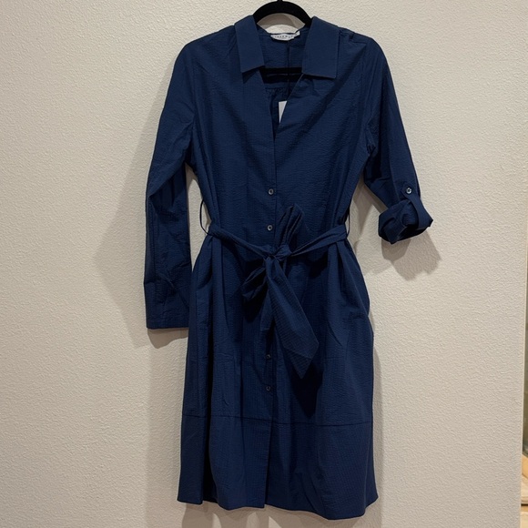 Harshman Dresses & Skirts - Harshman Long Sleeve Navy Shirt Dress, M